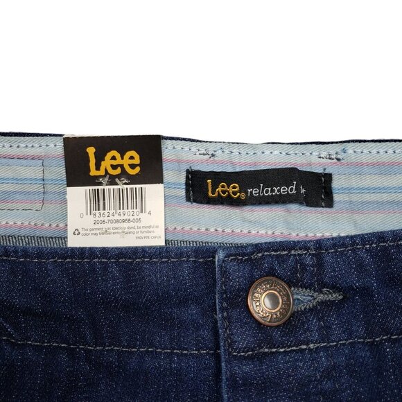 Lee Tapered Leg Jeans Womens Plus 24W Mid Rise Relaxed Fit Dark Wash - Picture 9 of 10